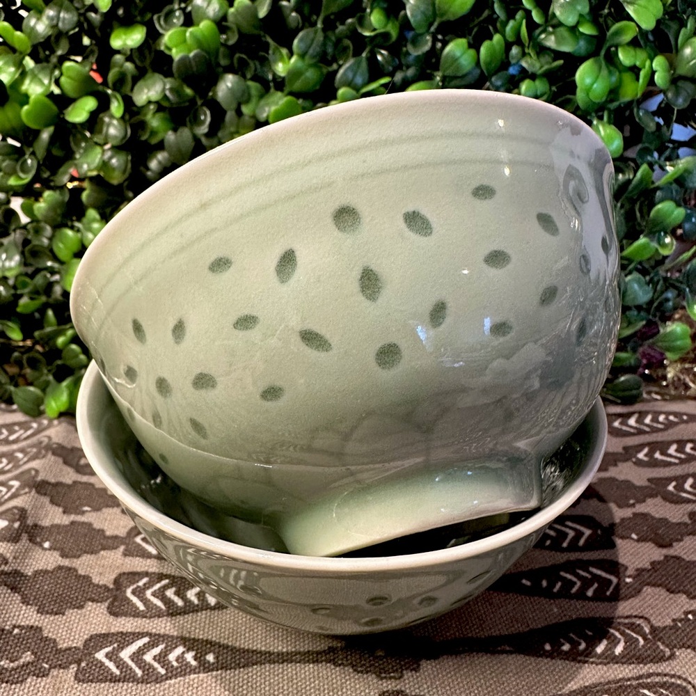 2 Petite Mint Bowls- Rice Grain Porcelain